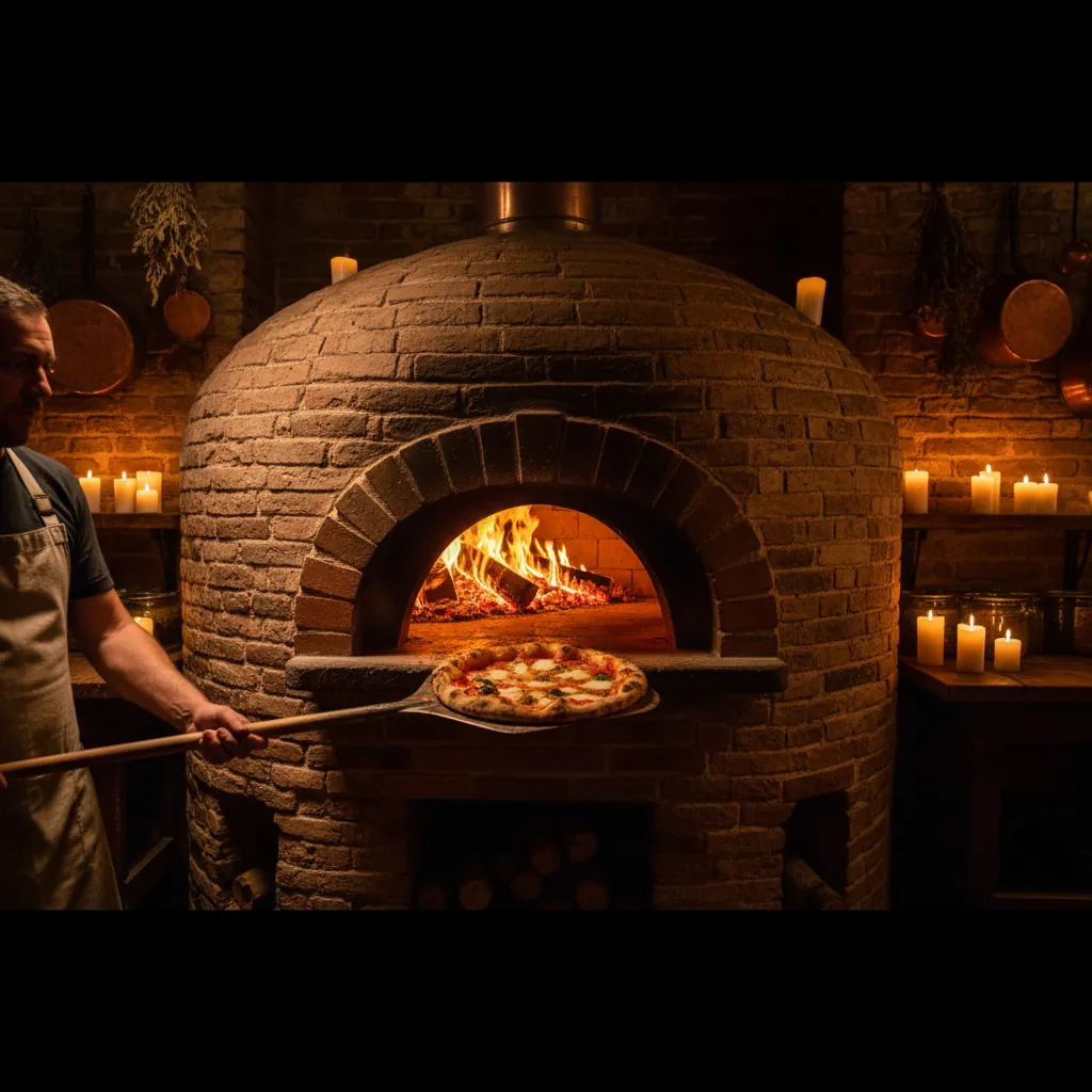 Houtovenpizza in de oven van Is Morus